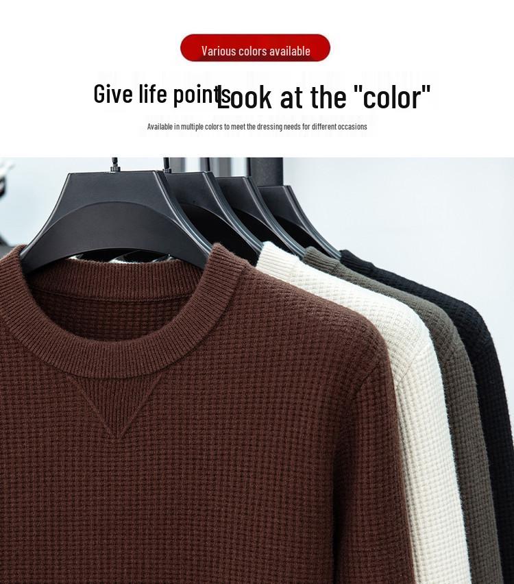 Men's Trendy Knitted Sweater: Fashionable, Loose, Casual, Versatile Round Neck Pullover for Autumn and Winter