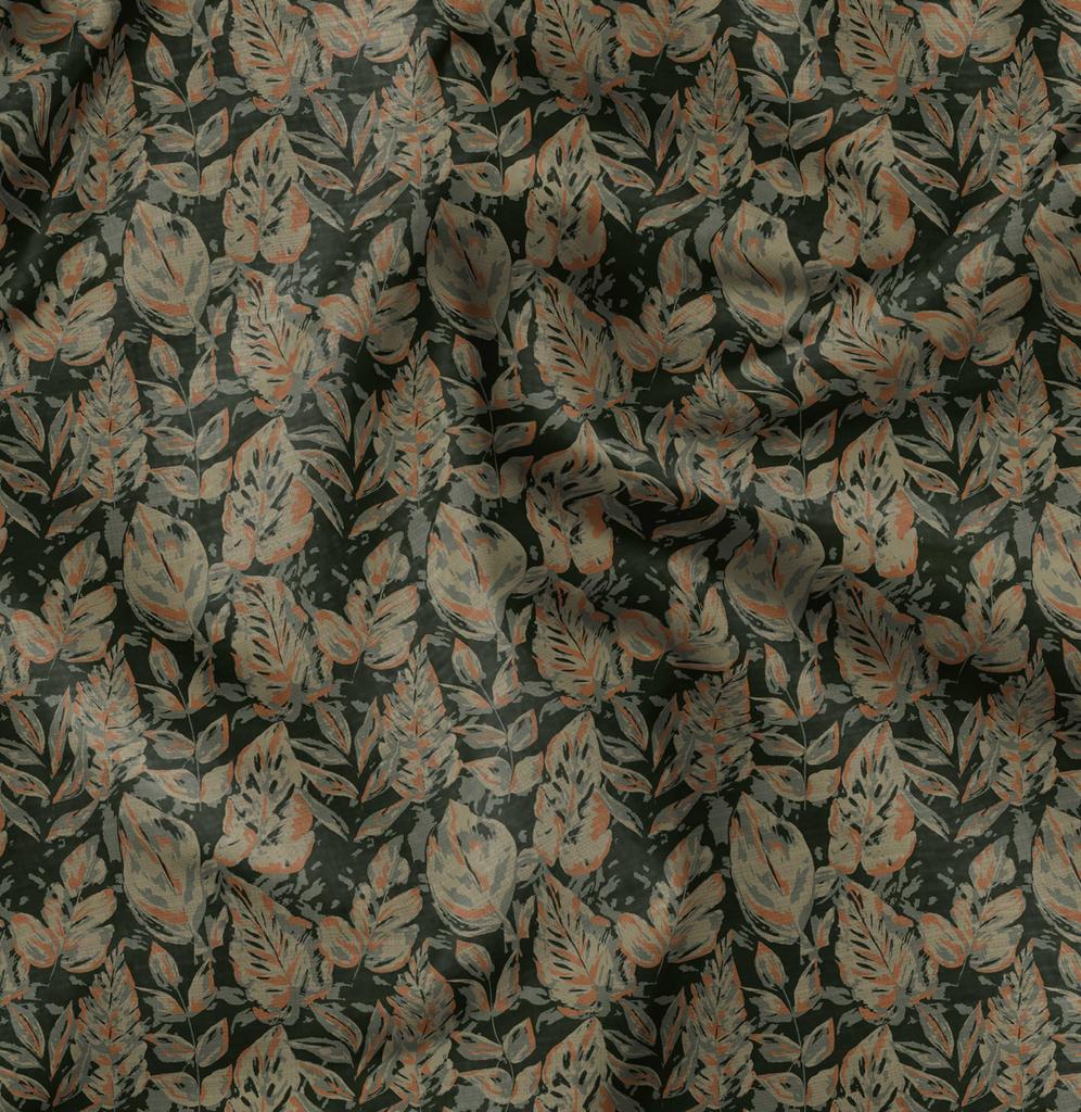 Soimoi Floral Print, Silk Fabric, Decor Sewing Fabric by The Yard 42 Inch Wide,  Decorative Fabric for Shirts Suits Ties, Black &