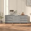 Buffets 3 pcs  béton Bois d'ingénierie