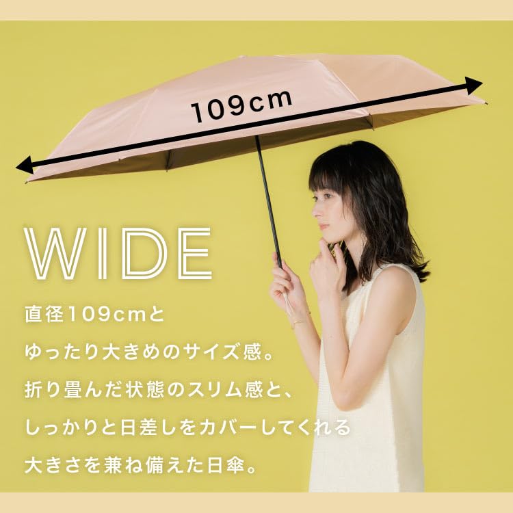Lightweight Sunshade Plain Lavender Light UV Heat Suitable for Rain or Folding 60cm Cute for and [2025] Wpc. Parasol, Slim, (100% Blocking, 100%