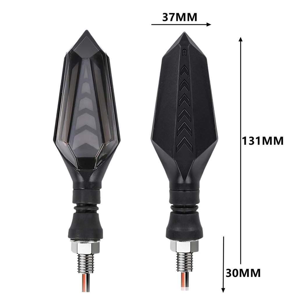 Motorcycle LED Turn Signal, Set of 4, Constant Light, Flowing Turn Signal, 12 V,