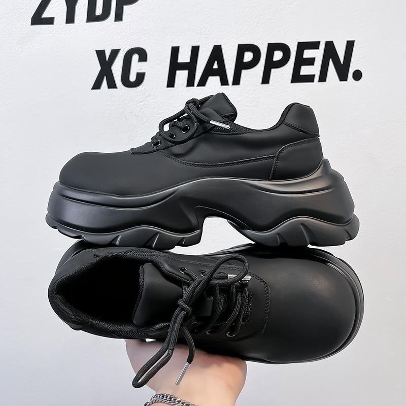 Daddy shoes 2024 new autumn and winter American high street platform shoes men's board shoes trendy black casual shoes 24307-A