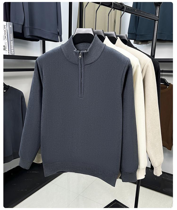 2025 Men's Warm Half-High Collar Zipper Knitwear Base Layer