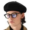 French Artist Casual Adjustable Strap Military Cotton Classic Painter Adjustable Size Beret Unisex Hunting Newsboy Cap [UNDERCONTROL] (Black)