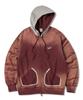 Travel Washed Waffle Mix Zip-Up Hoodie Burgundy