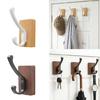 Natural Walnuts Wood Bathroom Hook with Adhesive Backing Easy Install No Holes Space Saving for Decors and Organization