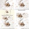 Moon Rabbit Bear Wall Stickers Cute Ins Style Cartoon Decals for Kids Room Nursery Kindergarten Decor Home Background Decal