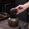 Gilded Ceramic Tea Canister: Moisture-Proof Retro Storage for Pu'er Tea - High-Grade Souvenir Box