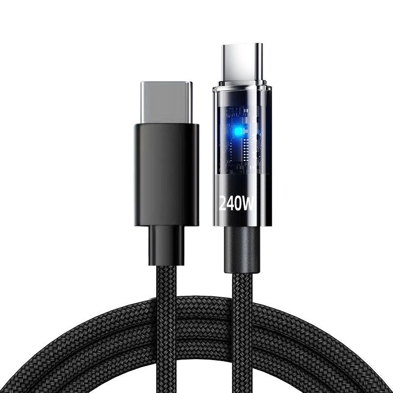 240W Dual Type-C Fast Charging Cable for Apple, Huawei, Vivo, and Oppo Laptops