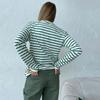 Cozy Loose Long Sleeve Striped T-Shirts Women Autumn Basic Casual Cotton Tops Round Neck Street Style Blouse