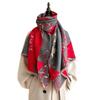 Long scarf mother winter imitation cashmere jacquard versatile warm scarf women's retro thickened air conditioner shawl
