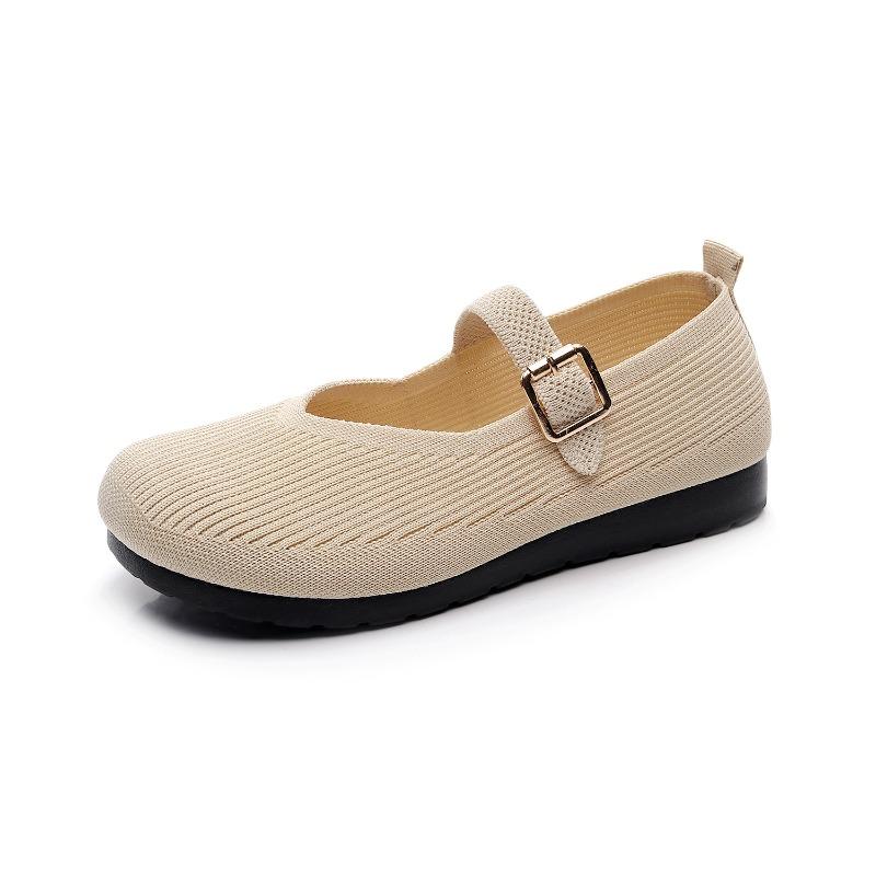 Old Beijing spring new women s casual shoes flying woven shoes breathable casual shoes non-slip versatile women s single shoes 36