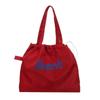 Fashion Canvas Shoulder Bag Portable Casual Handbag Large Capacity Letters Printed String Tote Bag Shopping