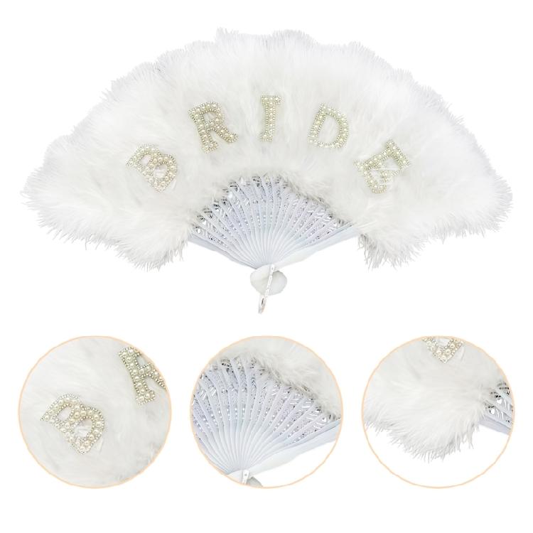 Wedding Essential 21 Feather Foldable Accessory Bridal Feather Fan Perfect For Photography And Guest Comfort