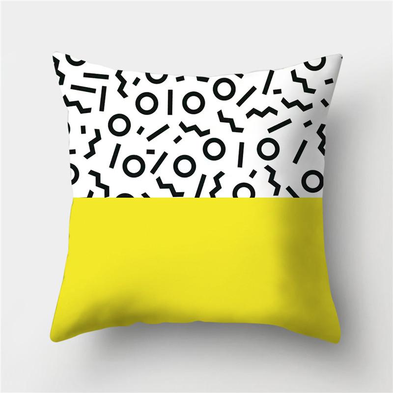 45x45 Polyester Kissenbezug Gelb Geometrisch Dekorativer Kissenbezug Wurfkissen Sofa Heimdeko