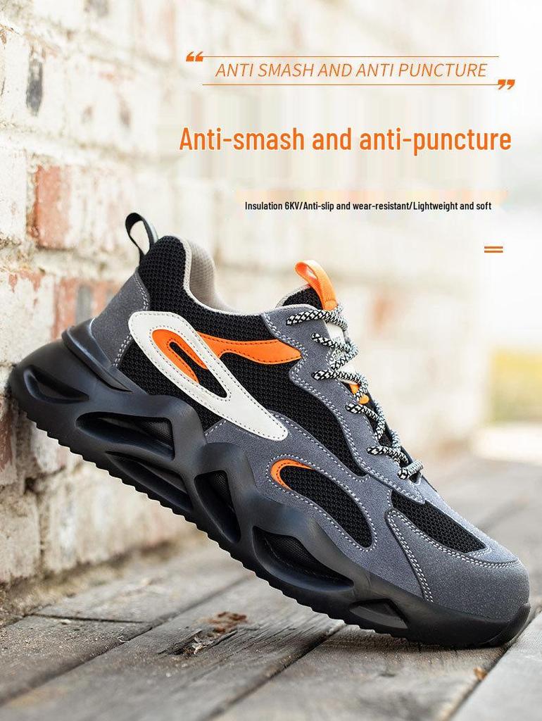 Unisex Summer Steel Toe Work Shoes: Lightweight, Anti-Smash, Anti-Puncture, Wear-Resistant Sole