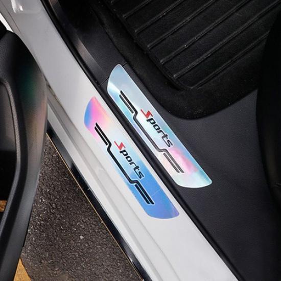 4Pcs Truck Car Door Sill Plate Guard Protective Strip Anti-Scratch Decal Sticker