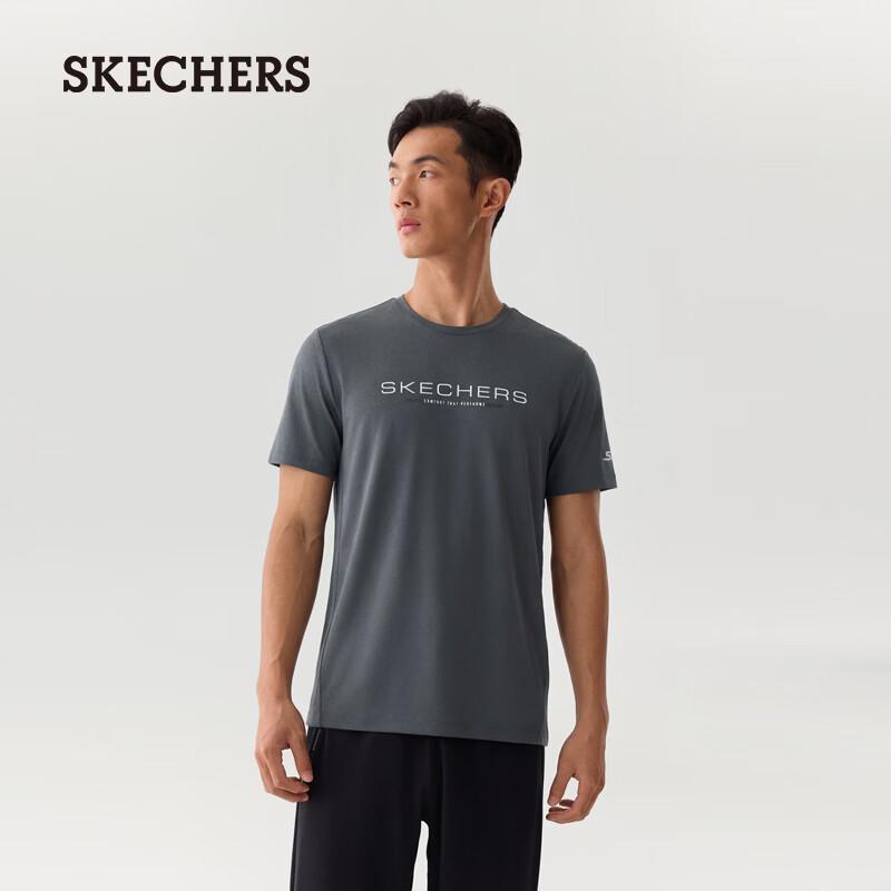 Skechers Men s Moisture-Wicking Knitted Short Sleeve T-Shirt P226M239 M