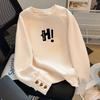 Womens Crewneck Sweatshirt Loose Fit Casual Pullover Top Geometric Print Plus Size Fall Winter