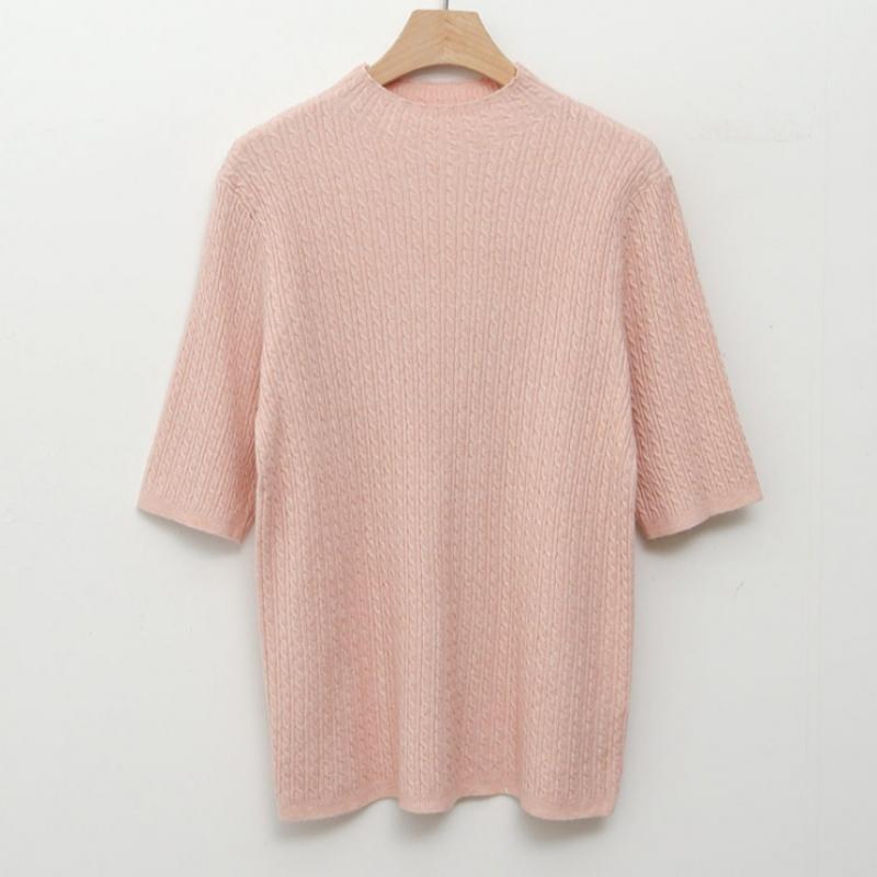 Shop Women Ribbed Cable KniT T shirT Black Dgb Wkn 3713