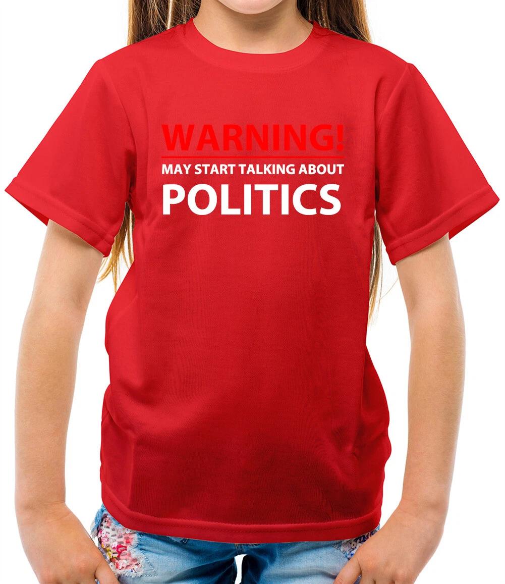 Warning May Start Talking About Politics - Kids T-Shirt - Election Tory Labour 150