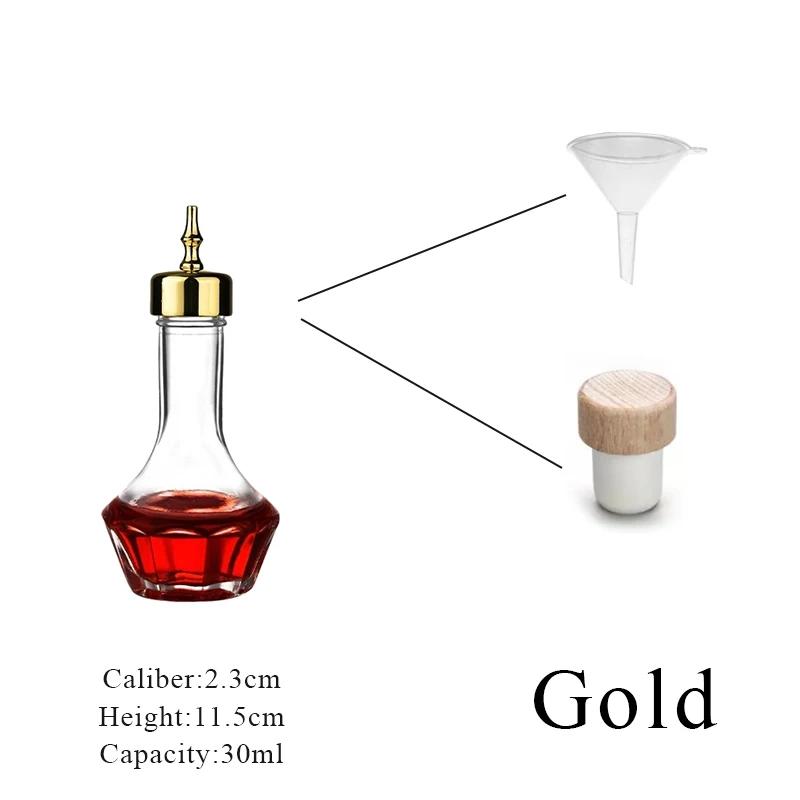 Cocktail Bitters Bottles With Cap Vintage Glass With Stainless Steel Caps Kitchen Seasoning Tools Bar Bartender Accessories