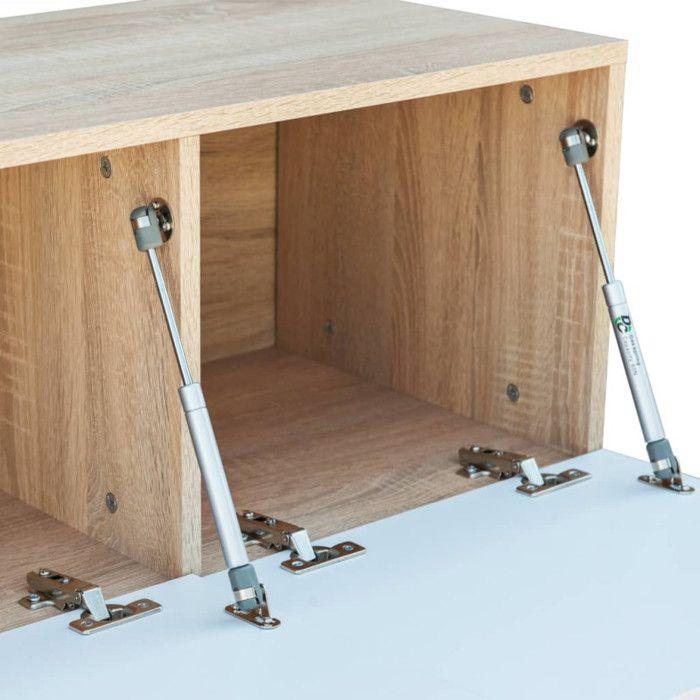 Meuble TV - vidaXL - 120x40x34cm - Chêne et blanc - Design contemporain - 2 compartiments