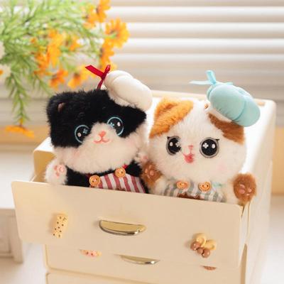 Cute Cat Pendant Plush Toys & Rice Ball Figurine Keychains
