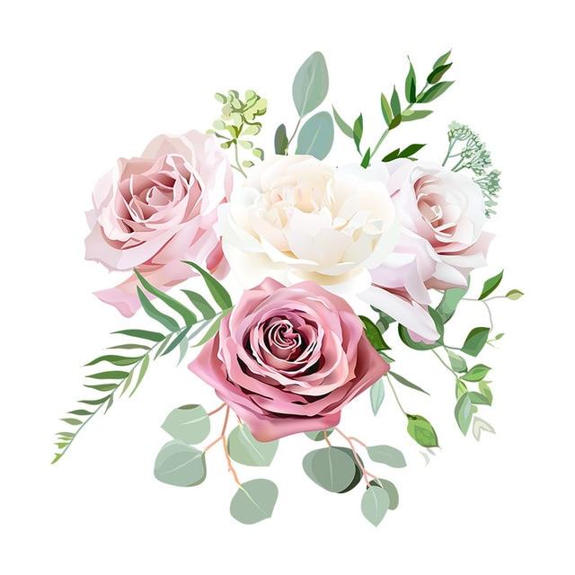 Trois Ratels Qcf4 aquarelle Bouquet fleur voiture autocollant vinyle Pvc décalcomanie pour maison chambre mur fenêtre porte réfrigérateur cuisine