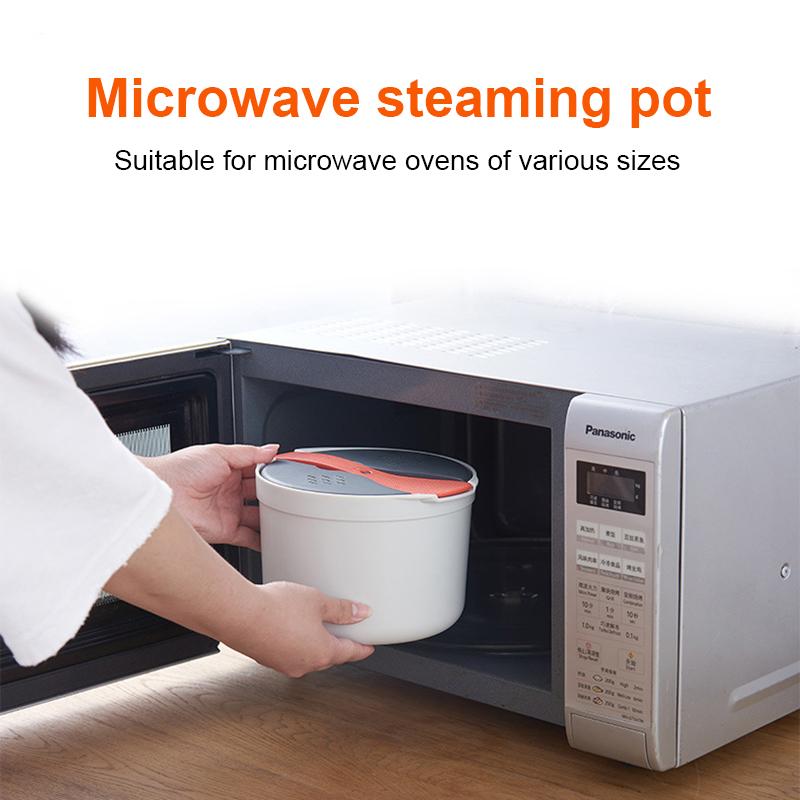 YOMDID Microwave Oven Rice Cooker Portable Food Container Multifunction Steamer Rice Cooker Bento Lunch Box Steaming Utensils