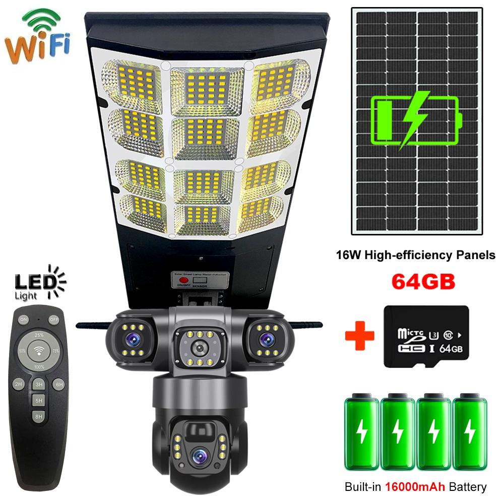 2-in-1 Solar-Straßenleuchte, Kamera, Hofleuchte, Mehrzweck-Überwachungsleuchte Energieladung