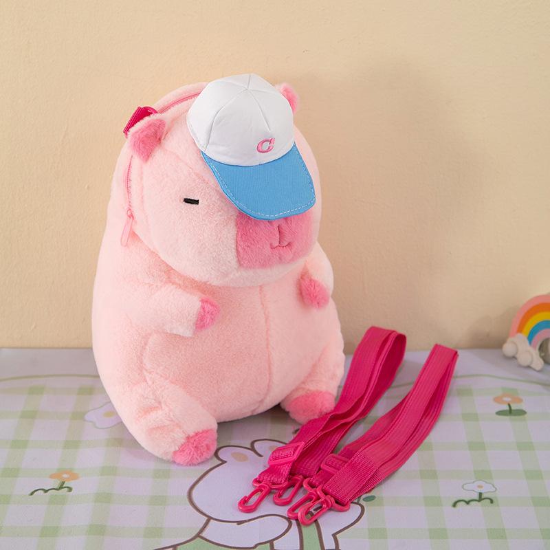 Capybara Plush Backpack Kawaii Fashion Plushie Doll Fur Pendant Children's Shoulder Bag Mini Knapsack Bags Gifts for Girlfriend