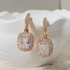 1 Pair Luxury Square Dangle Earrings for Women Zirconia Earring Jewelry Wedding Party Accessories