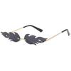 New fashion trend flame sunglasses men's and women's metal frameless street sunglasses European and American narrow-edge glasses S