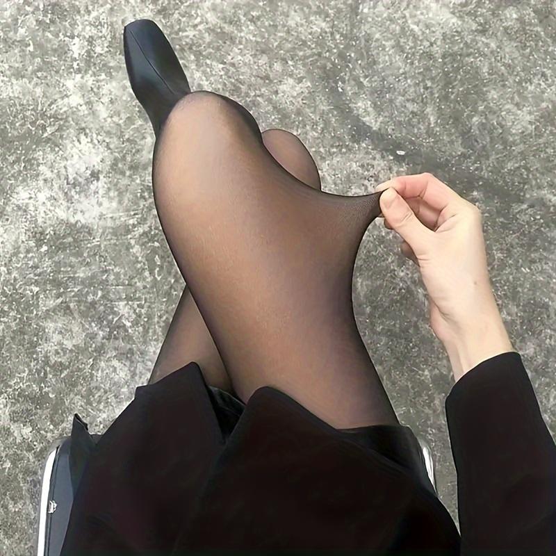 Fake Translucent Pantyhose Non Fleece High Waist Anti-snag Slim Pantyhose Women's Stockings & Hosiery Sexy Black Grey Pantyhose