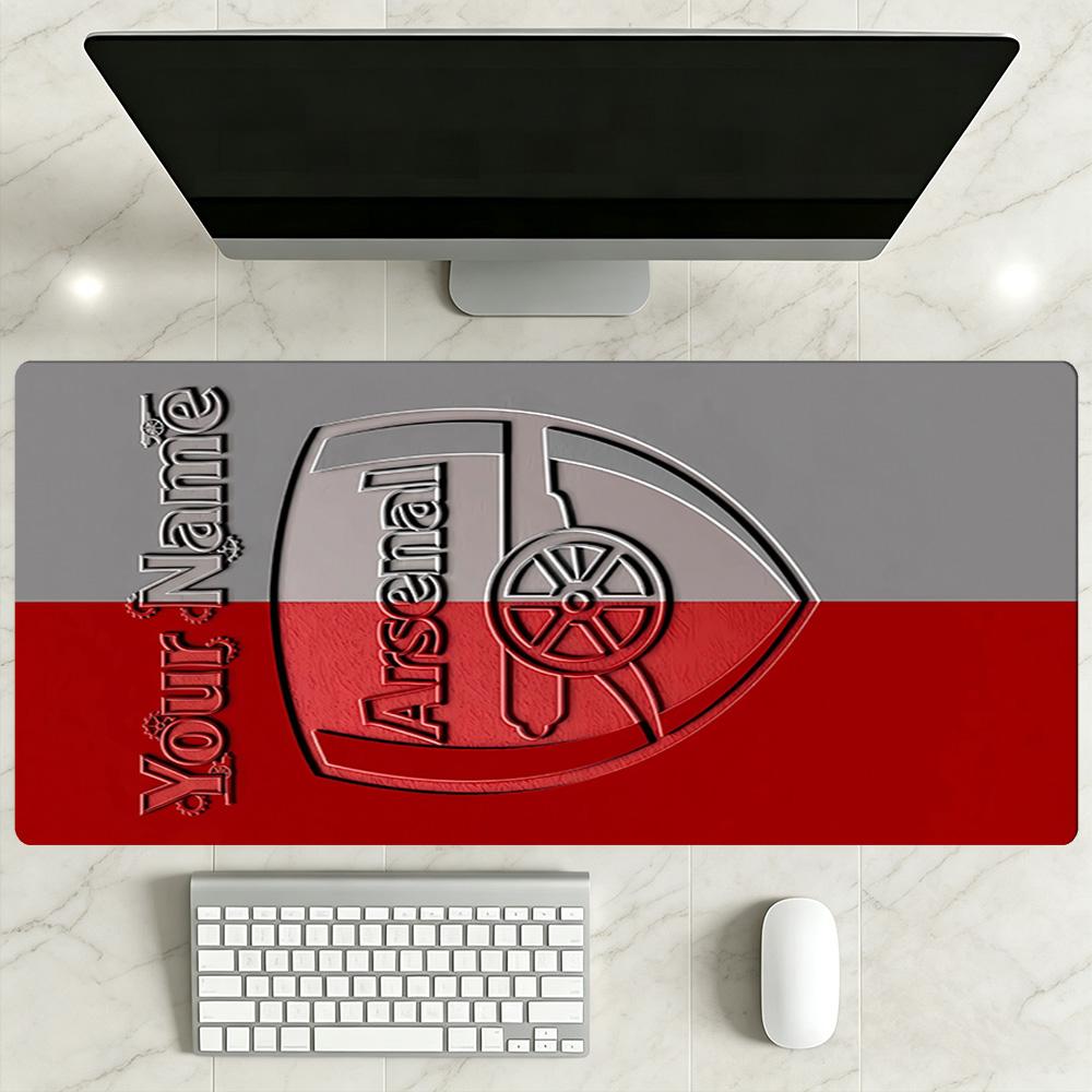 Arsenal F.C.. Personalisierbares Namens-Mauspad Schreibtischmatte HD-Druck Schreibtischunterlage Rutschfeste Gummibasis Gaming-Zubehör Ideales Geschenk für Gamer