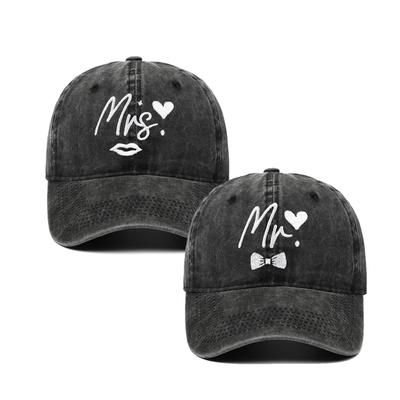2024 Retro Distressed Mr & Mrs Embroidered Baseball Cap