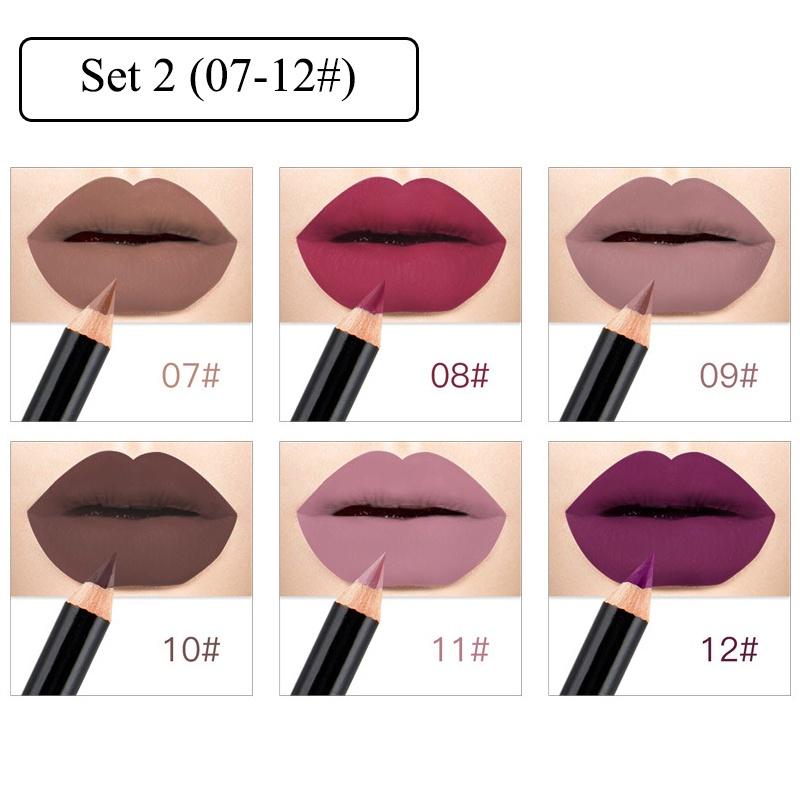 Waterproof Long Matte Lip Liner Cosmetic Kit Contour Eyebrow Eye Pencil