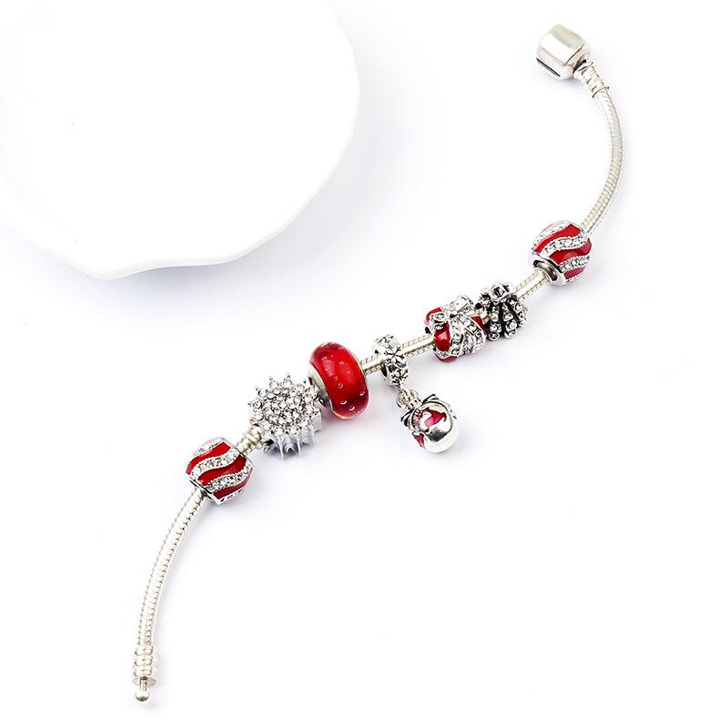 DIY Beaded Snowflake Christmas Bracelet - European & American Style Holiday Gift