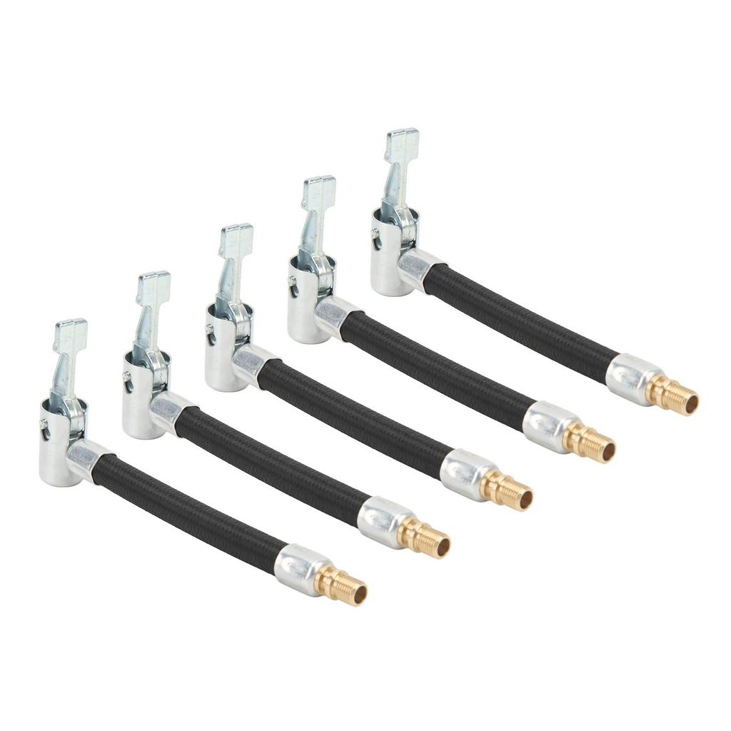 5pcs 10cm Tire Inflator Hose Fast Inflation Leak Free Air Pump Hose Adapter for Car Bike Motorcycle