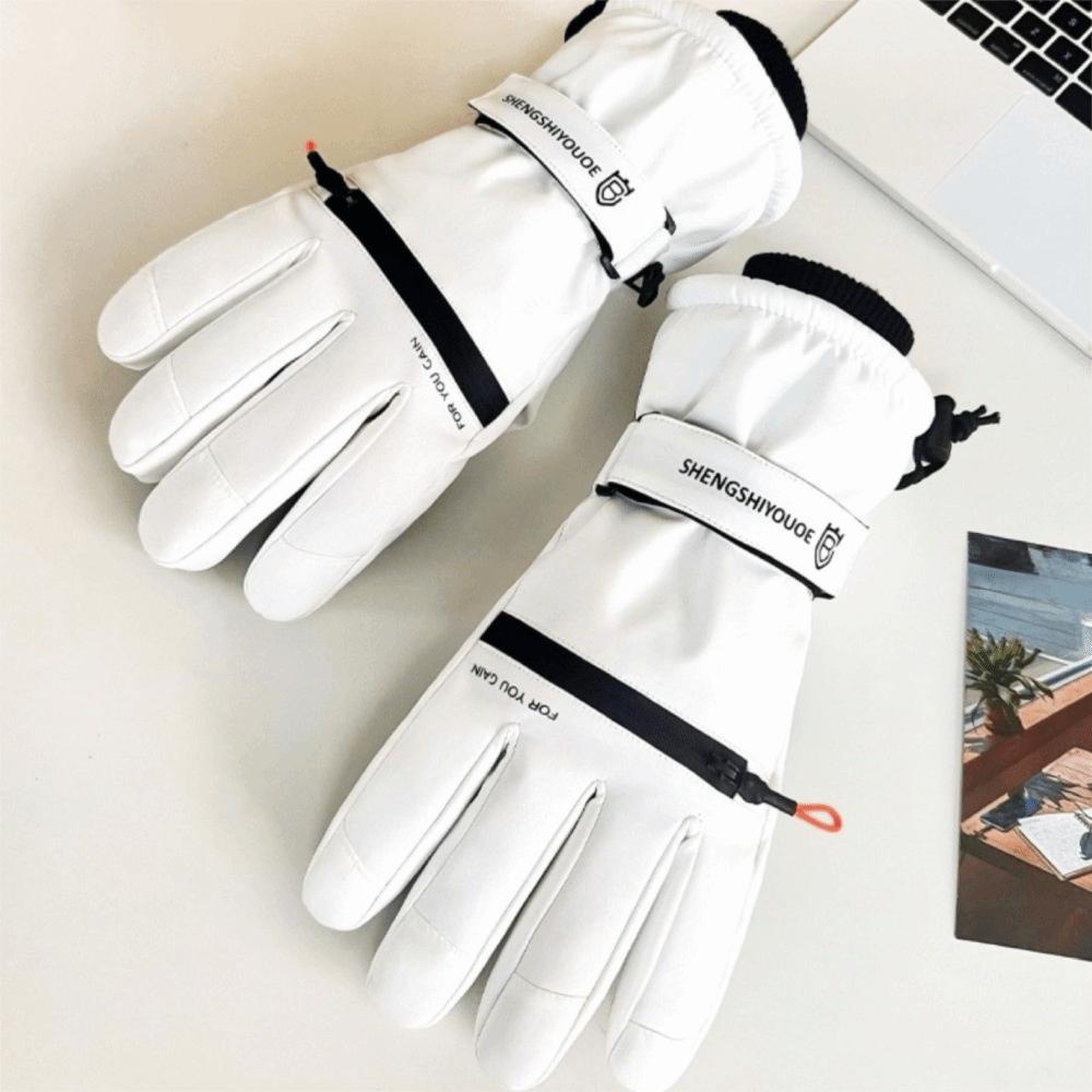 Solid Color Winter Ski Gloves Plush  Gloves Fashion Snowboard Gloves  Riding