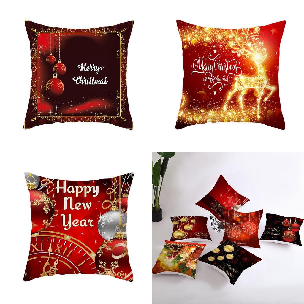 Festliche Rote Weihnachtsmann-Weihnachts-Kissenhülle für gemütliche Wohnzimmer-Sofa-Dekoration 18 Zoll