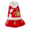 Autumn and Winter Cat Tang Suit Dress Child Kitten Puppy Dog Hanfu Skirt Chinese New Year Festive New Year Pet Dog Clothes