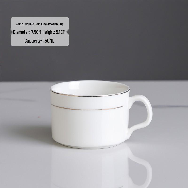 Europejski Luksusowy Zestaw Ceramicznych Filiżanek do Kawy ze Złotym Brzegiem