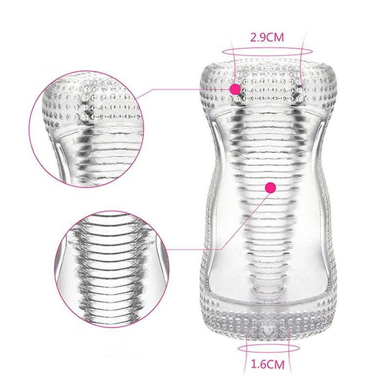12cm Männlicher Masturbator Transparente Gelee Künstliche Vagina Echte Muschi Für Männer Penis Trainer Gliedvergrößerer Sexspielzeug