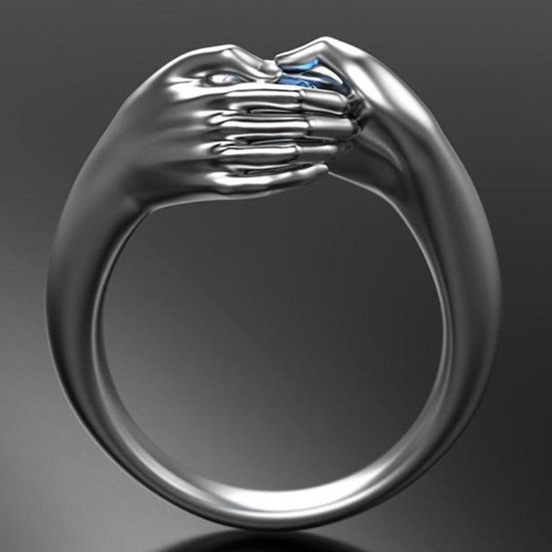 Blue Zircon Retro Punk Double-Handed Ring - Halloween Gift