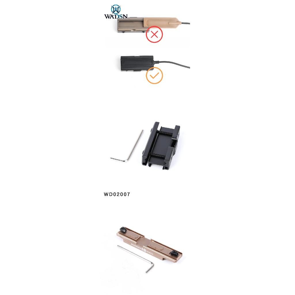 Metal LCS 20mm Rail Mount Plates for Surefire M600 M300 Scout Light Flashlight with Remote Tape Pressure Pad Switch Accessories