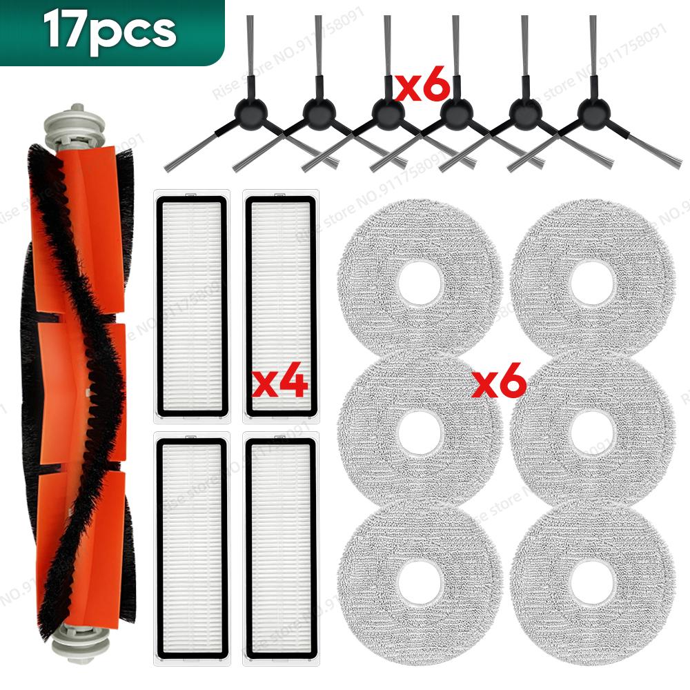 Compatible for Xiaomi Robot Vacuum S20+ / B108GL, Xiaomi S10+ / B105 Accessories Main Brush Filter Mop Cloth Replacement Parts