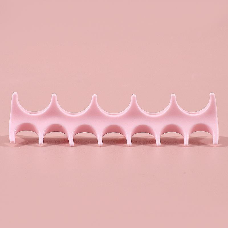 

5 Grid Nail Brush Holder Soft Fishbone Stand Salon Pen Rack Accessory Brushes For Manicure Tools Silicone Nail Art Brush Holder розовый