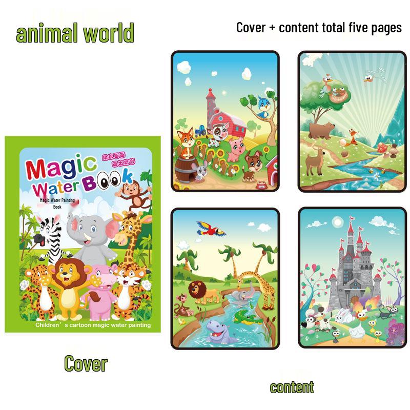Children's Reusable Magic Water Painting Book: Educational Drawing & Coloring Set